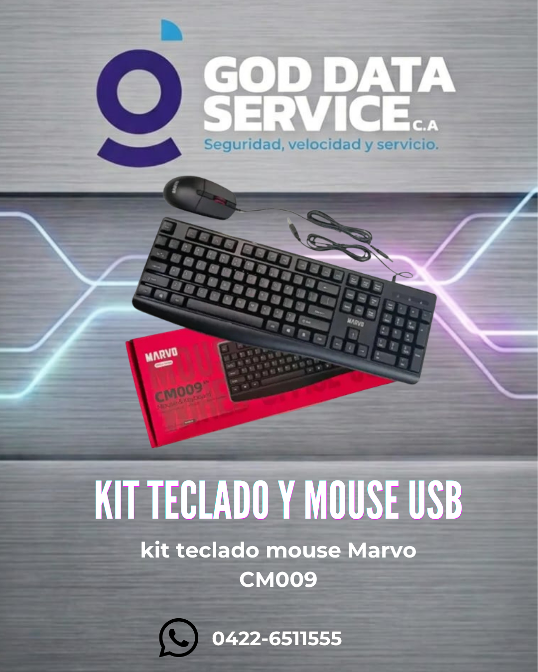 Kit de teclado y mouse USB Marvo CM009 negro