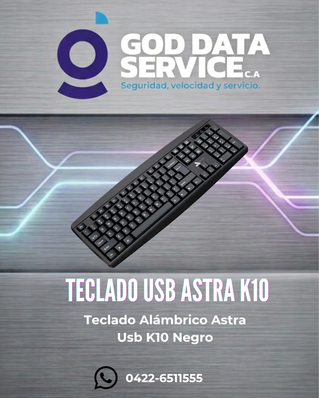 Teclado alámbrico USB Astra K10 negro