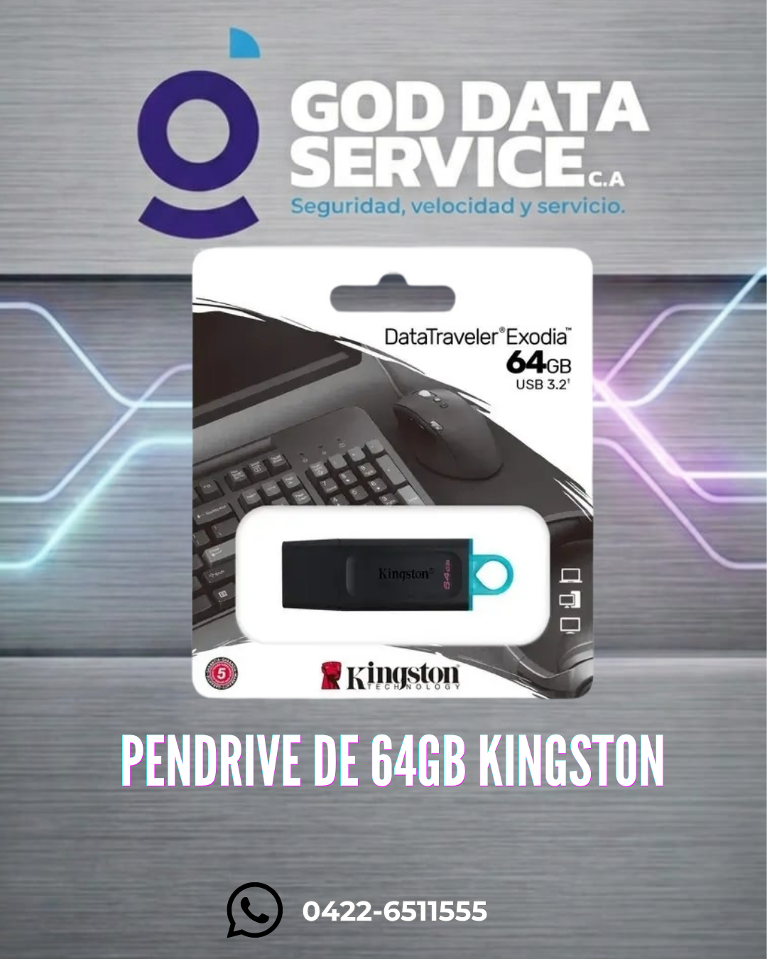Pendrive Kingston DataTraveler Exodia 64 GB USB 3.2