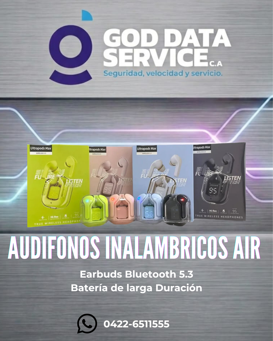 Audífonos inalámbricos Air con Bluetooth 5.3