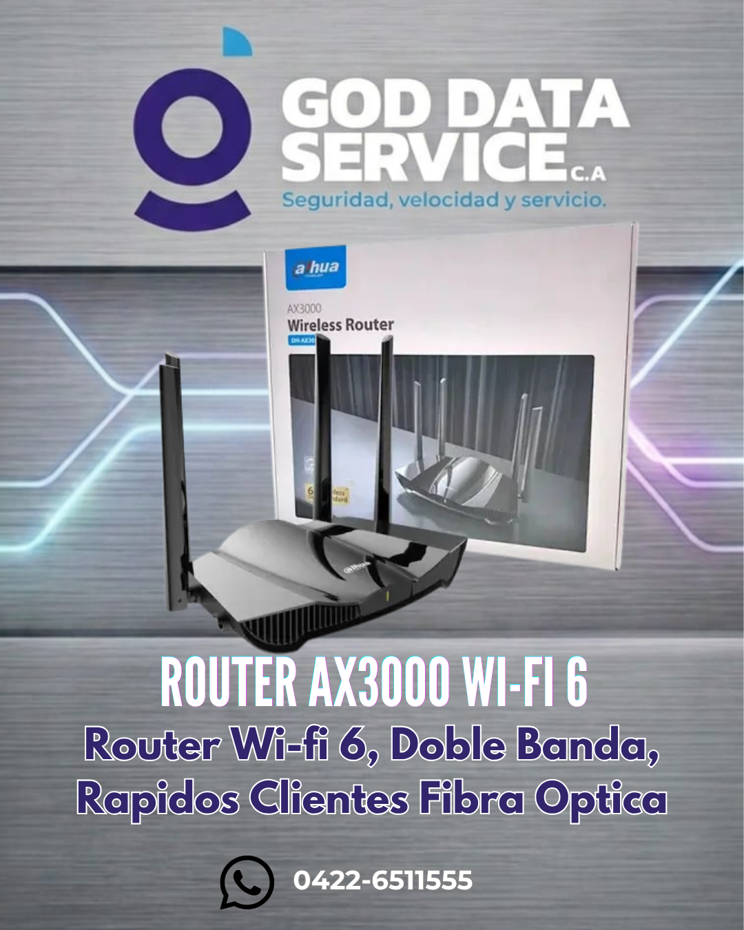 Router Dahua AX3000 Wi-Fi 6 de doble banda