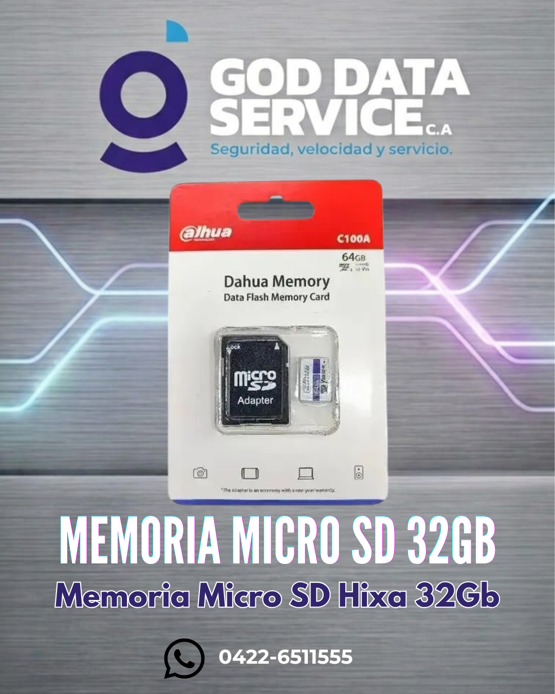 Memoria microSD de 32 GB con adaptador SD