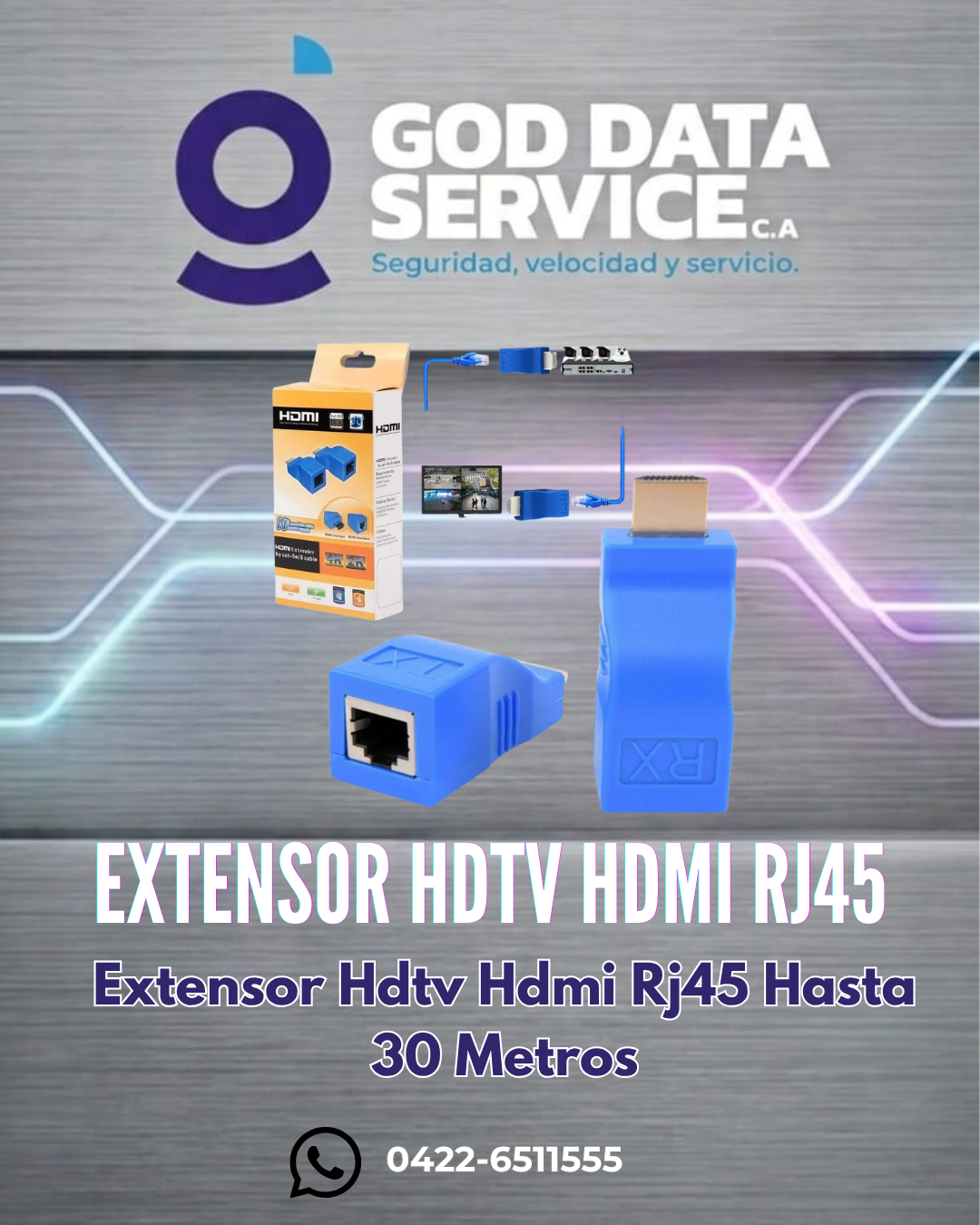 Extensor HDMI a RJ45 HDTV hasta 30 metros