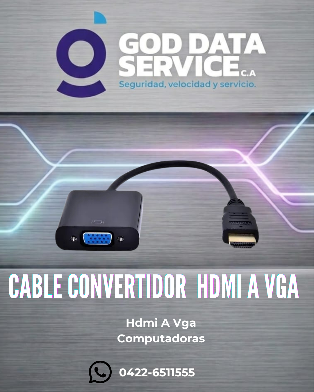 Adaptador HDMI a VGA negro
